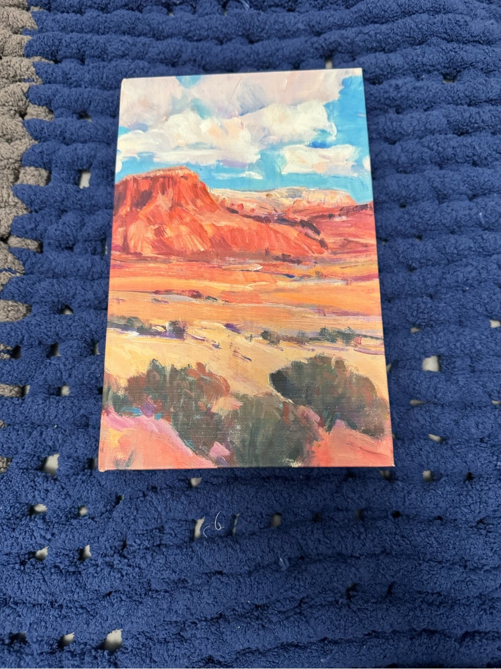 Ashland Desert Canvas Art Print in Blue and Orange